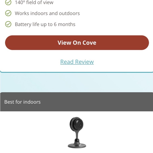 INDOOR WIRELESS SECURITY CAMERA by COVE  BRAND NEW - Picture 3 of 3